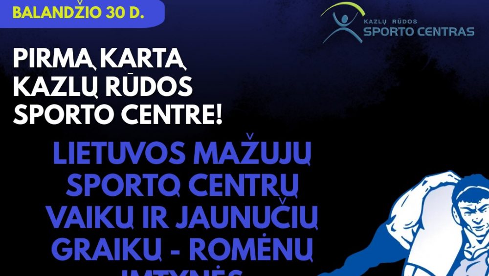 Šį šeštadienį, balandžio 30 d., Lietuvos mažųjų sporto centrų vaikų ir jaunučių graikų romėnų imtynių turnyras