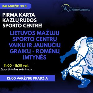 Šį šeštadienį, balandžio 30 d., Lietuvos mažųjų sporto centrų vaikų ir jaunučių graikų romėnų imtynių turnyras