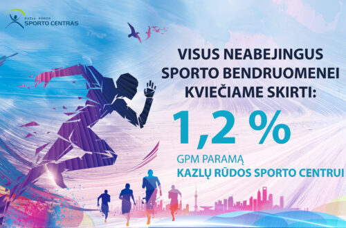 Kviečiame skirti 1,2 % paramą Kazlų Rūdos sporto centrui!